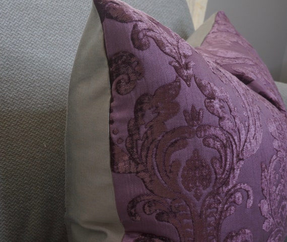 Damask Floral Pillow Cover 14x20 Plum Damask Floral Pillow Cover 14x20 Plum