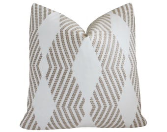 Natural Modern Geometric Diamond Pillow Cover | Designer Pillow | Decorative Pillow | High End Pillow | Accent Pillow | Throw Pillow Covers