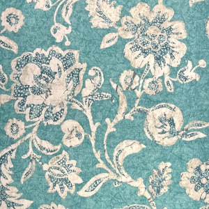 Turquoise Floral Pillow Cover: Kravet Layla Caribe Teal Jacobean Print