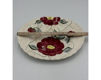 Vintage Blue Ridge Pottery Large 11" Oval Platter Becky Pattern Chipped