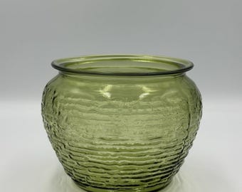 Fire King Soreno Planter Vase In Avocado 1960's