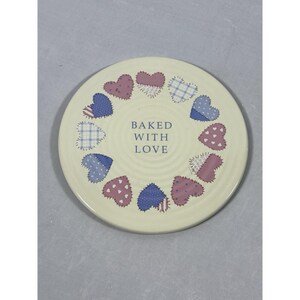 Hallmark 1986 Auntie Em Baked With Love Trivet Patchwork Hearts