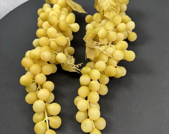 vintage set of 2 artificial green grape clusters