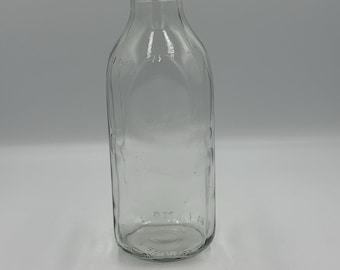 Vintage Unmarked square 1 qt. Regular Milk Bottle