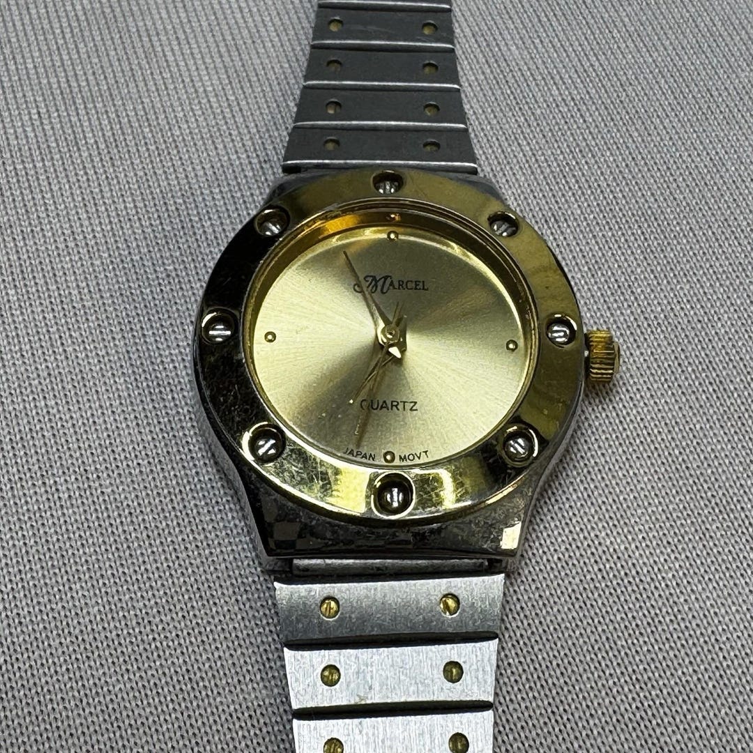 Marcel Vintage Gold and Silver Tones Round Ladies Watch Needs Battery ...