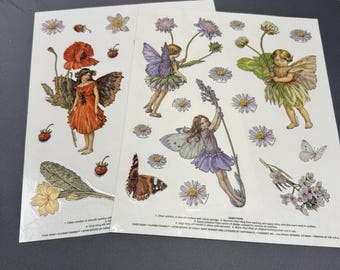 Vintage Flower Fairy Vinyl Window Clings By Cicely Mary Barker Nip Rare!