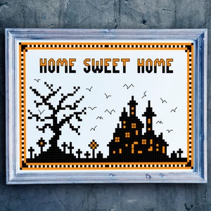Home Sweet Haunted Home cross stitch pattern