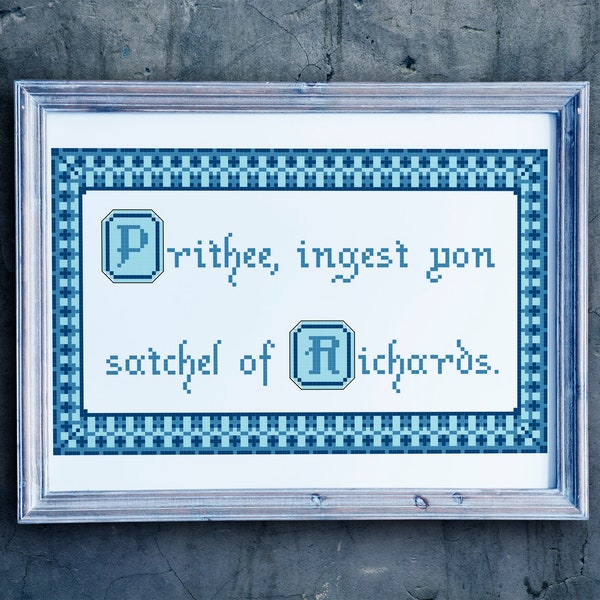 Satchel of Richards subversive cross stitch pattern