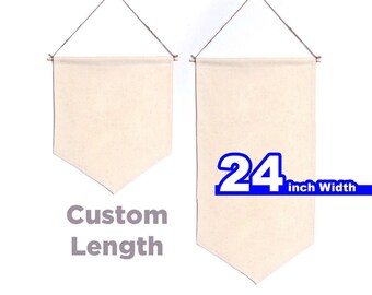 Custom size - Blank Pennant Banner - Large Pin display, Enamel Lapel Pin Badge Flag, Plain Blanks Canvas Wall Banner Badge Storage 24 inch w