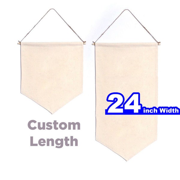 Custom size - Blank Pennant Banner - Large Pin display, Enamel Lapel Pin Badge Flag, Plain Blanks Canvas Wall Banner Badge Storage 24 inch w