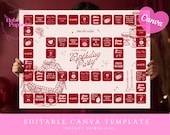Editable Birthday Drinking Board Game Printable | Adult Party Game | Burgundy Girls Night Game | Birthday Party Decor