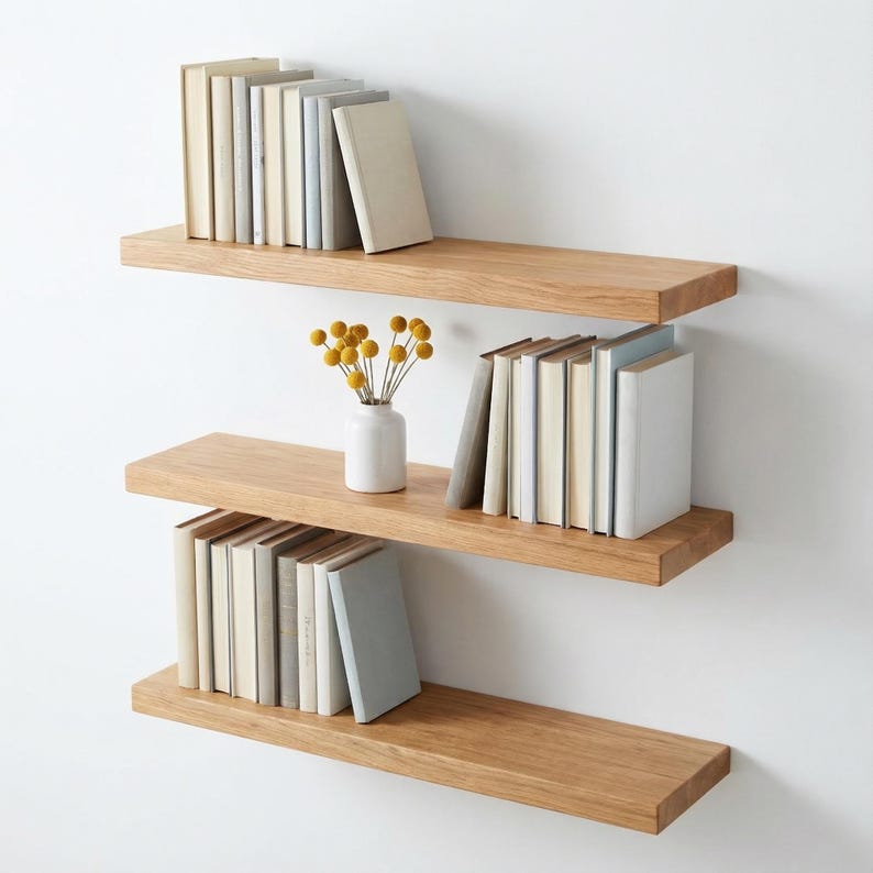 Handcrafted Shelf Handcrafted Solid Wood Floating Shelf, Natural Pine Wall Shelf, Rustic ...