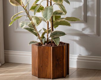 Handmade Reclaimed Teak Wood Planter – Rustic Wooden Planter Box