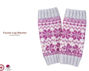 Patrón de tejido para calentadores de piernas Fusion en PDF – Calentadores de piernas para niños – Accesorio de punto de invierno – Patrón fácil para leggings acanalados – Patrón de tejido para niños en PDF
