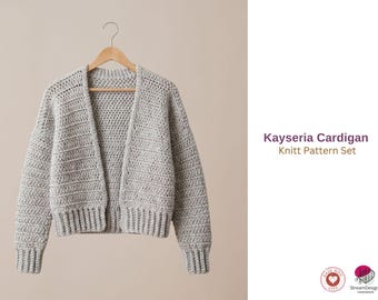 Kayseria Cardigan Crochet Pattern – Chunky Bomber Style Jacket – Easy Panel Construction – Cozy Winter Cardigan PDF- Girls Lovely Caridgan