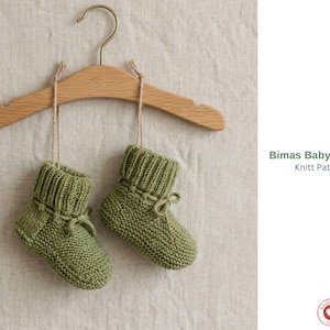 Breipatroon Bimas-babyslofjes pdf – gemakkelijke babyslofjes – gebreide laarzen pasgeboren tot peuter – patroon zachte babyslofjes - babyslofjes cadeau
