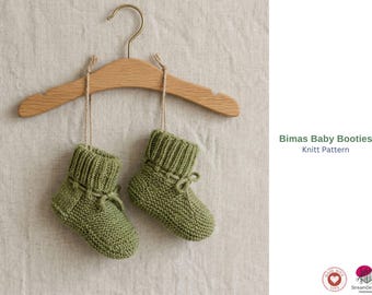 Wzór na buciki dziecięce Bimas w formacie PDF – Łatwe kapcie dziecięce – Buciki dziergane dla noworodków i małych dzieci – Wzór na miękkie buciki dla niemowląt – Prezent dla niemowląt