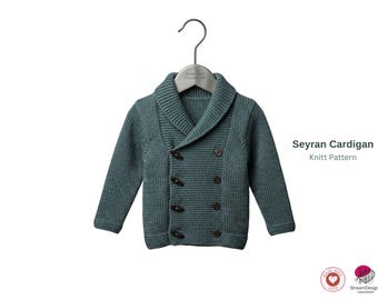 Seyran Baby Cardigan Knitting Pattern – Classic Buttoned Sweater PDF – Infant Toddler Knit Jacket – Easy Baby Knit Outfit Pattern- Cardigan