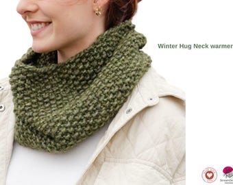 Patrón de tejido para cuello Winter Hug (PDF): Cuello de punto musgo grueso: accesorio invernal fácil