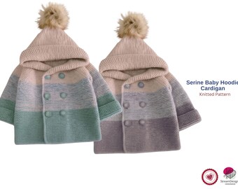 Serine Baby Hoodie Cardigan Crochet Pattern PDF – Hooded Baby Sweater – Easy Baby Jacket Pattern – 6 to 24 Months- Hood Cardigan Gift Baby