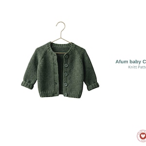 Afum Baby Strickjacke Strickmuster – Chunky Knit Baby Pullover PDF – Raglan Babyjacke – Strickanleitung bis 7 Jahre
