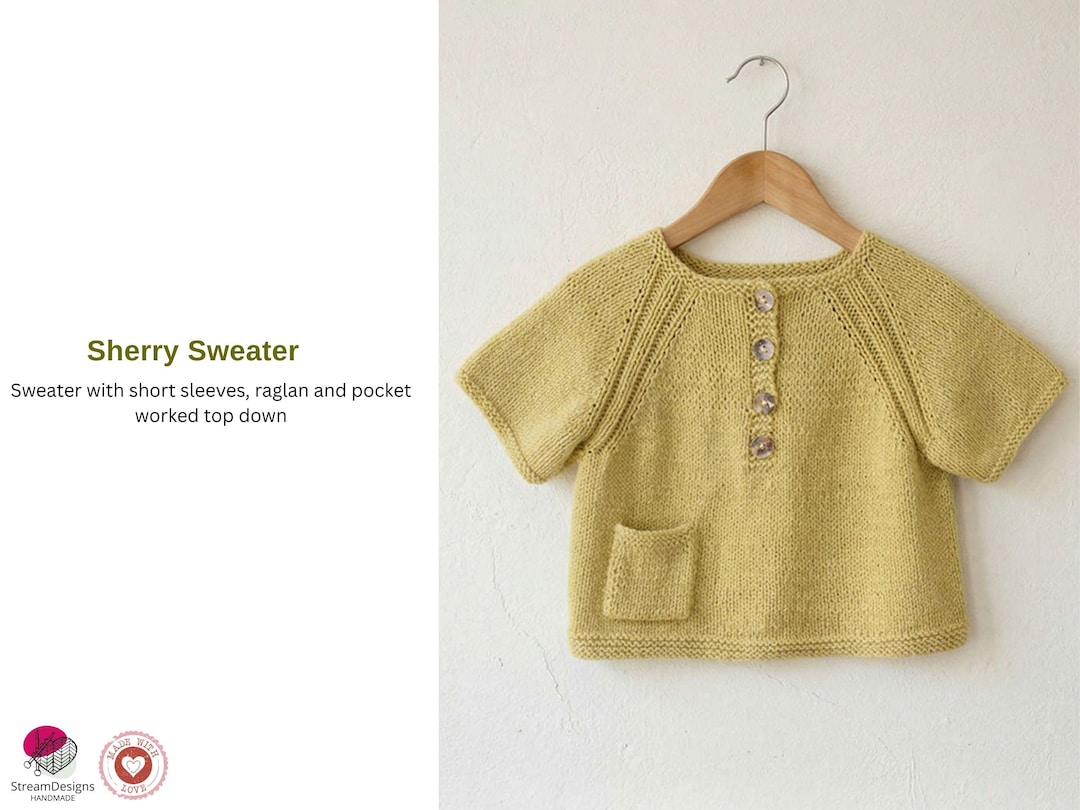 Baby Raglan Sweater Knitting Pattern – Top Down Short Sleeve Baby ...