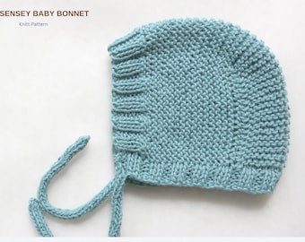 Gebreid patroon babymutsje Sensey – klassieke muts met ribbelsteek – pdf-babymutsje – pasgeboren tot 18 maanden – eenvoudig babycadeau te breien- cadeau babyvestje