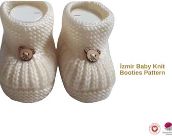 Patroon gebreide babyslofjes Izmir – gezellige handgebreide schoenen – pasgeboren tot 12 maanden – pdf-breipatroon - babyslofjes