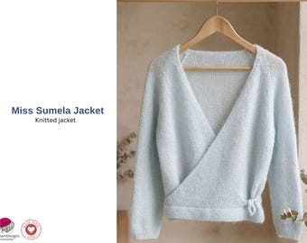 Wrap Knit Jacket Pattern PDF – Top Down Raglan Cardigan – Women Knit Sweater – I-Cord Edge Jacket – Modern Wrap Cardigan Pattern Gift