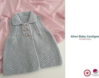Double Moss Stitch Baby Vest Knitting Pattern PDF – Cable Knit Baby Vest – Button Front Toddler Vest Pattern – Instant Download- Vest Girl