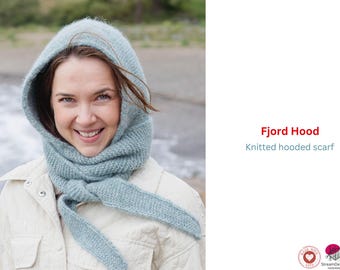 Fjord Hooded Scarf Knitting Pattern – Cozy Hooded Wrap – Winter Accessory – Handmade Comfort – Gift Idea- Girls Winter Scarf- Scarf Hood