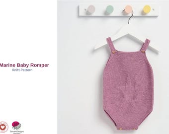 Marine Baby Romper – Classic Knit Design – Baby Romper Pattern PDF- Baby Romper- Newborn Baby Gift- Moms choice Romper for baby