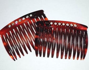 2 er Set Haarkämme mit Swarovski Steinen