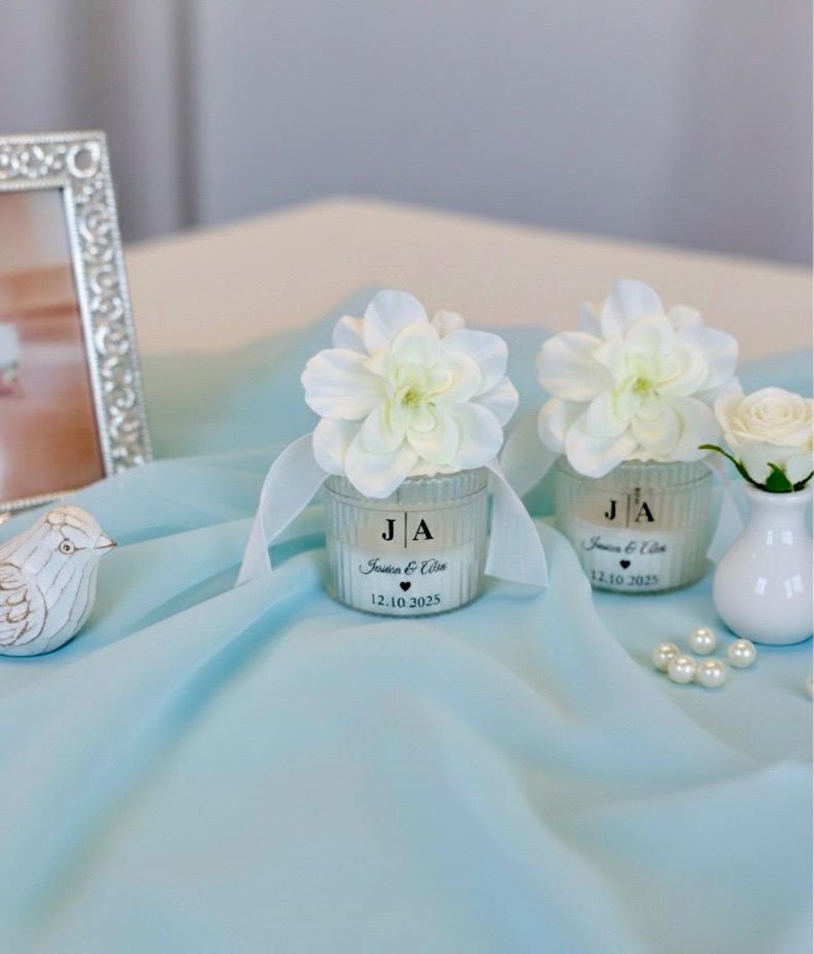 Personalized Wedding Favor Candles – Soy Wax in Elegant Acrylic Box ...