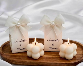 Personalized Wedding Favors – Bridal Shower Favor - Engagement Gifts – Handmade Bubble Candle with Gift Box