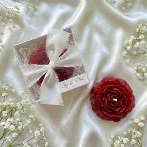 Candela rosa rossa personalizzata, bomboniere per matrimonio, regali per la serata all'henné