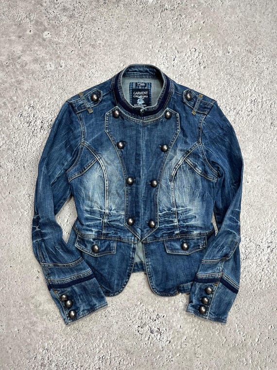 Avant Garde Napoleon Military Style Denim Womens Jacket XS - Etsy