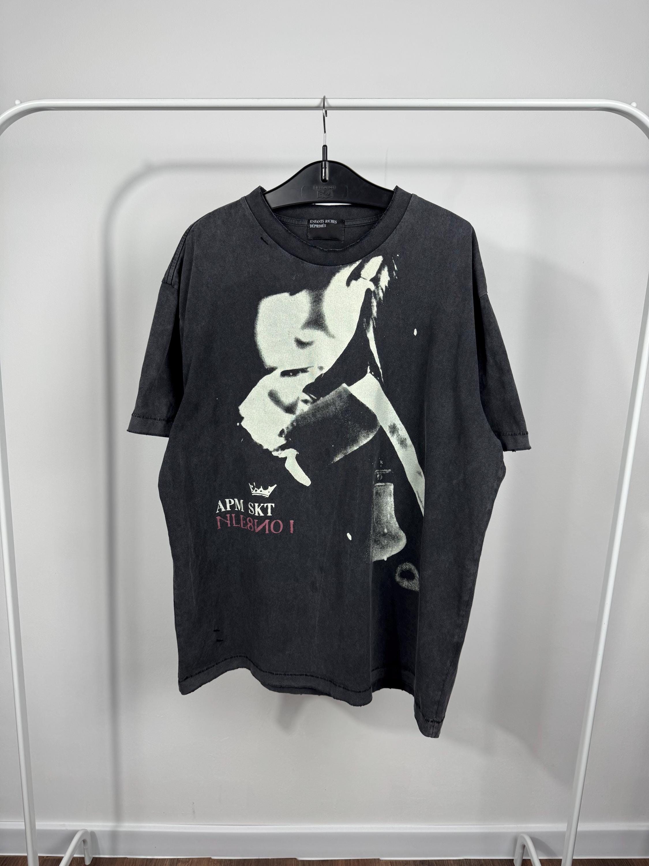 ERD Enfants Riches Deprimes Graphite Faded Distressed T Shirt XL