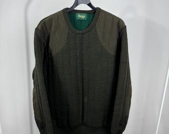 Hoggs Quiltknit Wolle Jagd-Shooting-Pullover Gepolsterte Ellbogen-Schulter L
