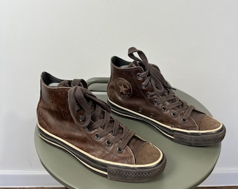 vintage Converse All Star - Baskets montantes en cuir marron EU 38 effet vieilli