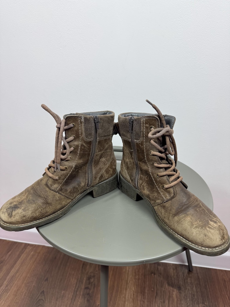 Clarks Leder Stiefeletten Braun Distressed Schnür Freizeit Stiefel EU 38 Bild 19