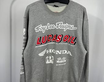 Troy Lee Designs Lucas Oil Reifen HONDA Racing Rundhals-Sweatshirt Grau M