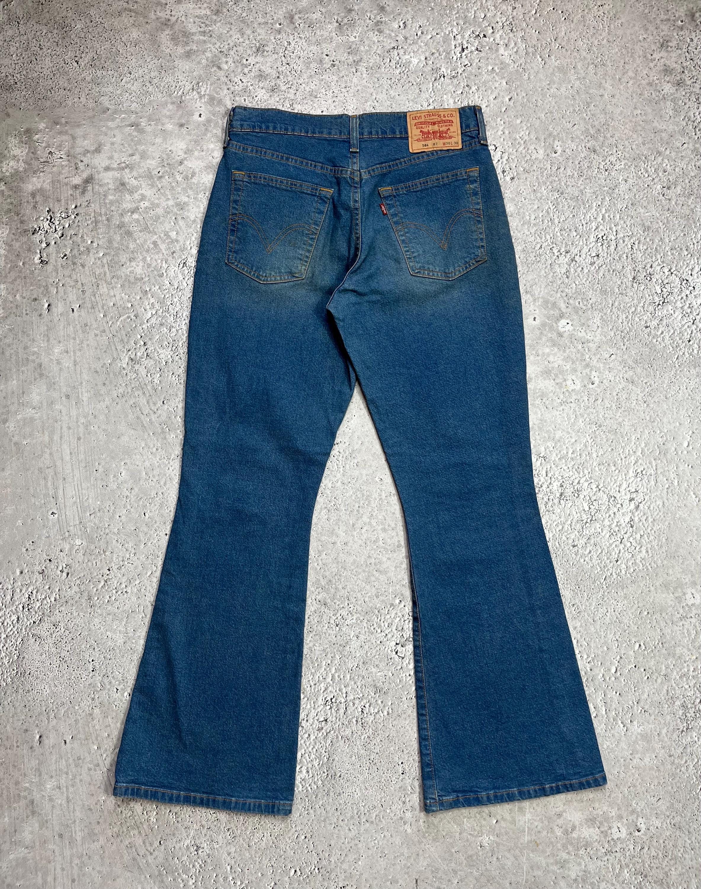 Levis 584 Bootcut Flare Blue Denim Jeans W30 L30 Mens Vintage - Etsy