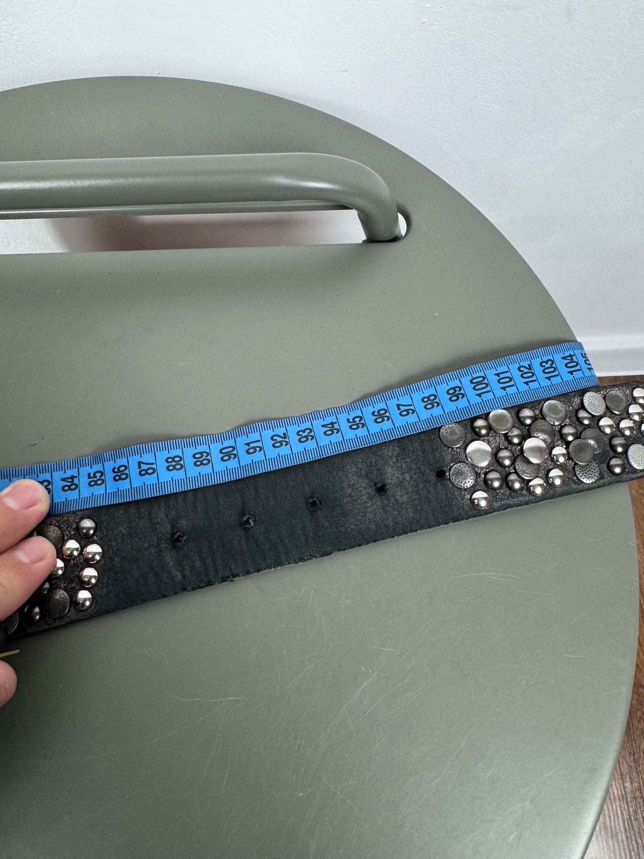Vintage Avant Garde Studded Leather Belt Punk Gothic Rock Wide