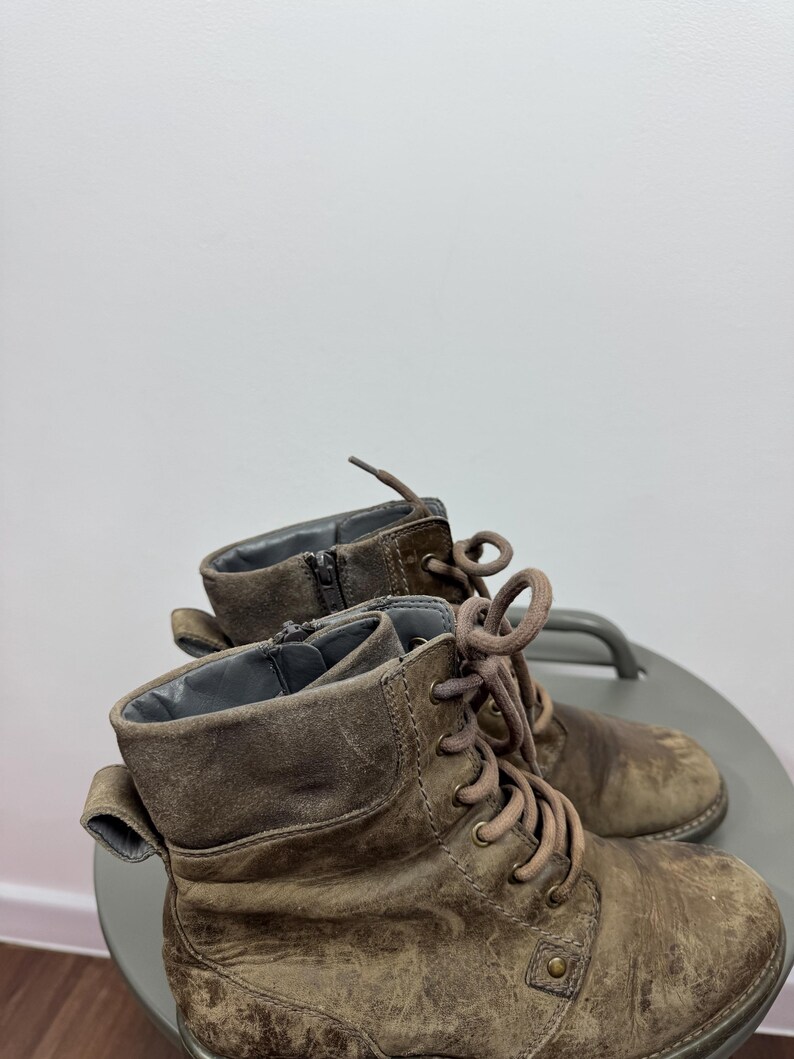 Clarks Leder Stiefeletten Braun Distressed Schnür Freizeit Stiefel EU 38 Bild 13