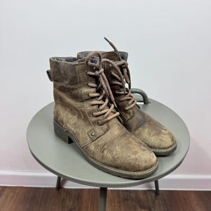 Clarks Leder Stiefeletten Braun Distressed Schnür Freizeit Stiefel EU 38 Bild 1
