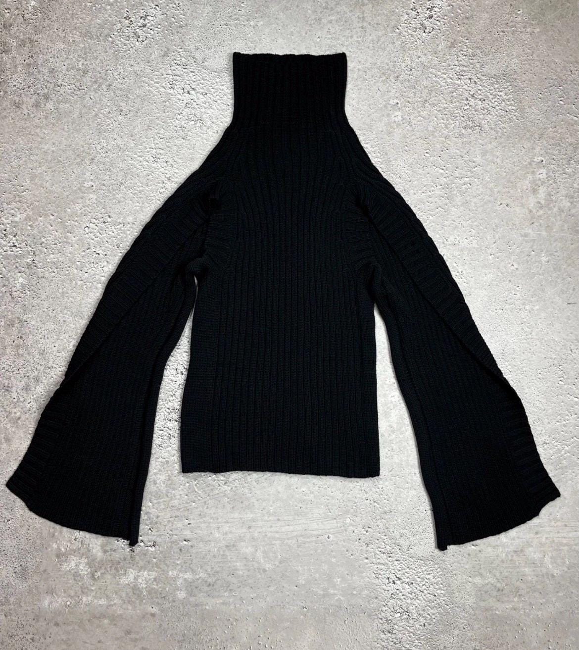 Y's Yohji Yamamoto Unisex Heavy Wool Knit Sweater Archive Open