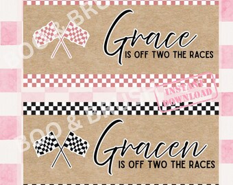 Off Two The Races Birthday Hand Painted Banner | Mockup