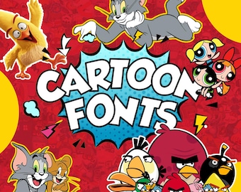 Cartoon Font Bundle | 50+ Kids Fonts for Cricut & Canva (Digital Download)