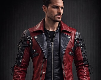 Men’s Gothic Victorian Leather Trench Coat | Long Duster Cosplay Steampunk Overcoat